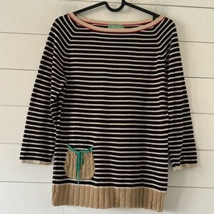 Vintage Hoss iNTROpia  No Size Measures Size Small Knit Nautical Striped Top